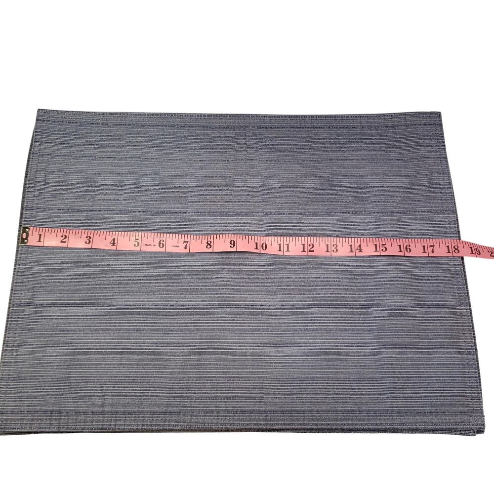 Slate Blue Woven Placemats Stain and Water Resistant Reversible 18" x 14" - Picture 4 of 6